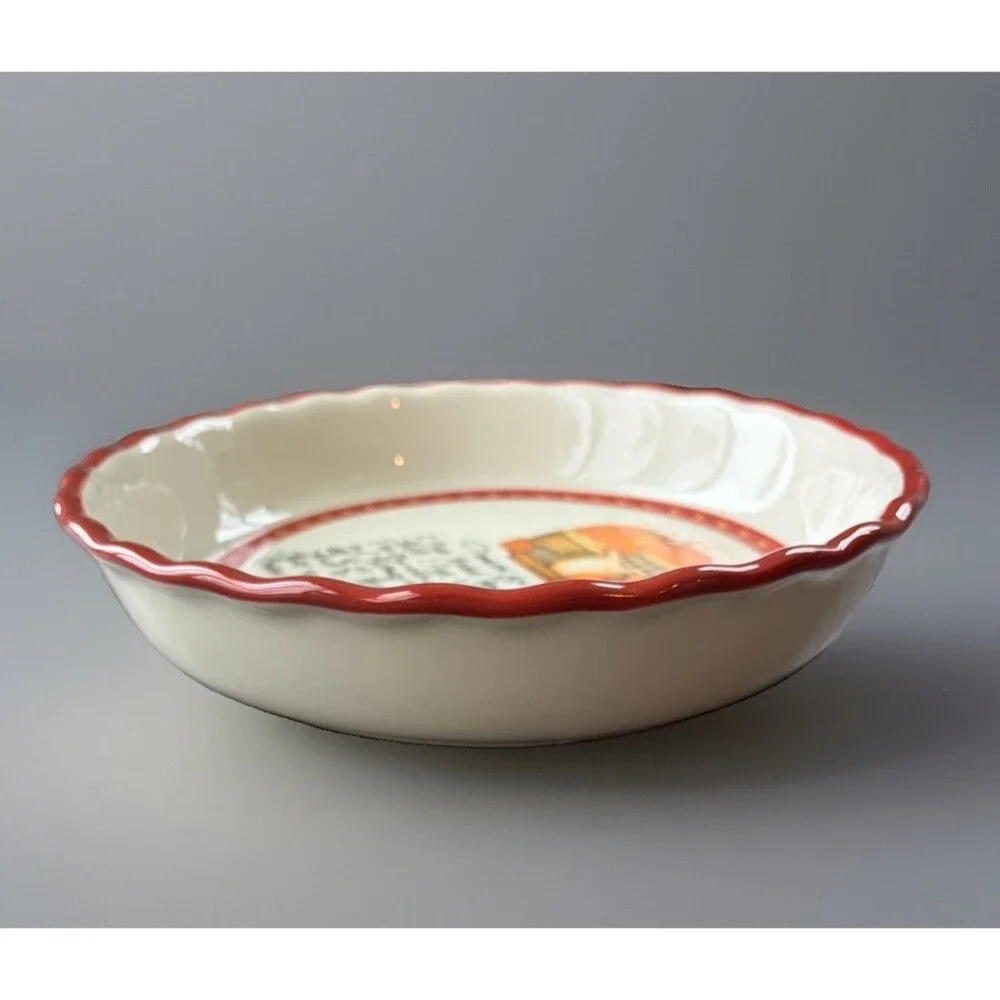 Vintage Pamida Pumpkin Spice Pie Plate Ceramic Baking Dish Pan Fluted Rim Recipe